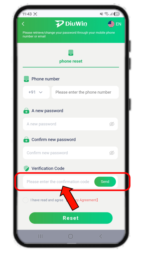 DiuWin Forgot PAssword