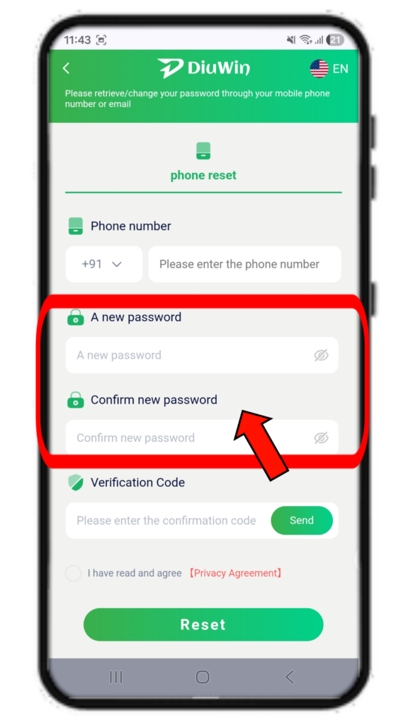 DiuWin Forgot PAssword